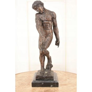 Auguste Rodin Adam - Posąg Akt Mężczyzny - Sygn Rzeźba Figura z Brązu 38cm
