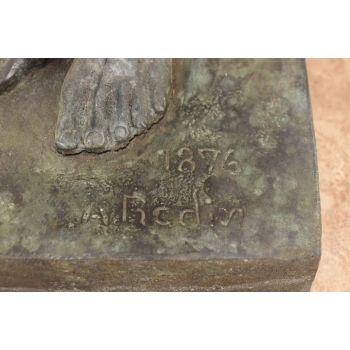 Ogromna Rzeźba wg Auguste Rodin - Męski Akt Adam - Rzeźba Figura z Brązu