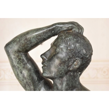 Ogromna Rzeźba wg Auguste Rodin - Męski Akt Adam - Rzeźba Figura z Brązu