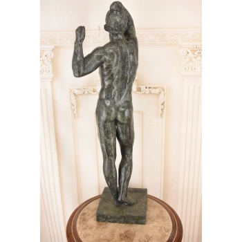 Ogromna Rzeźba wg Auguste Rodin - Męski Akt Adam - Rzeźba Figura z Brązu