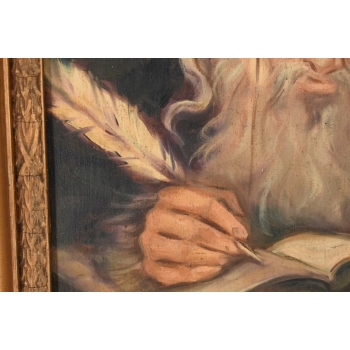 M. Lisowski - Żyd Liczący Złote Monety Obraz Olejny Symbolizujący Szczęście