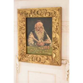 M. Lisowski - Żyd ze Złotymi Monetami - Obraz Symbolizujący Szczęście