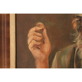 M. Lisowski - Żyd Liczący Pieniądze - Obraz Olejny Symbolizujący Szczęście