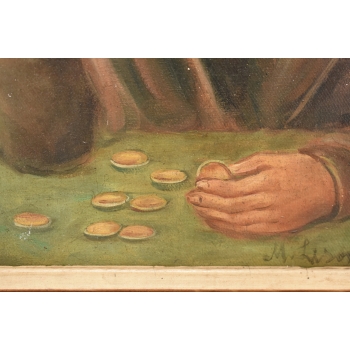 M. Lisowski - Żyd Liczący Pieniądze - Obraz Olejny Symbolizujący Szczęście