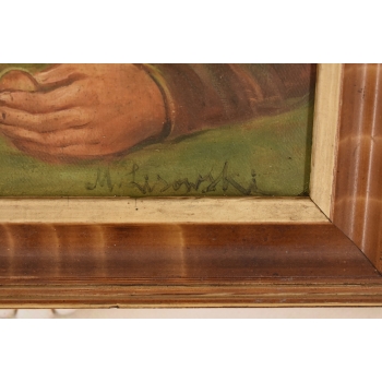 M. Lisowski - Żyd Liczący Pieniądze - Obraz Olejny Symbolizujący Szczęście