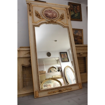Kryształowe Barokowe Lustro - Złoto Kremowe - 235 x 130 cm - Arystokracja
