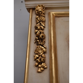 Kryształowe Barokowe Lustro - Złoto Kremowe - 235 x 130 cm - Arystokracja