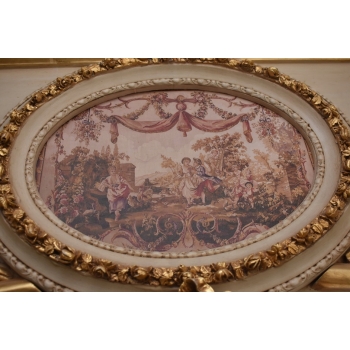 Kryształowe Barokowe Lustro - Złoto Kremowe - 235 x 130 cm - Arystokracja