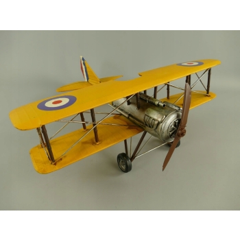 Wielki Metalowy Samolot Dwupłatowiec Vintage