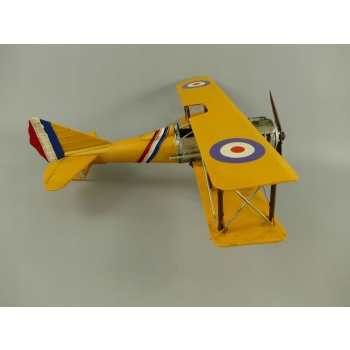 Wielki Metalowy Samolot Dwupłatowiec Vintage