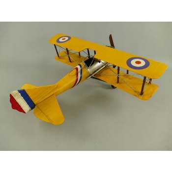 Wielki Metalowy Samolot Dwupłatowiec Vintage