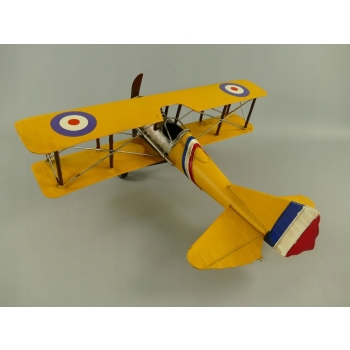 Wielki Metalowy Samolot Dwupłatowiec Vintage