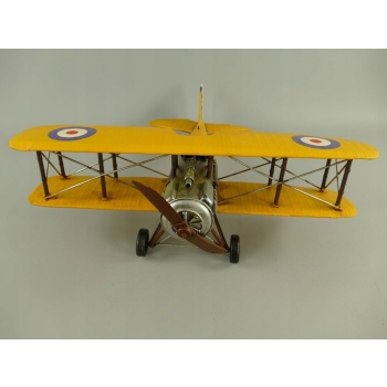 Wielki Metalowy Samolot Dwupłatowiec Vintage