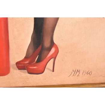 Portret Marilyn Monroe - 1960 - Obraz Olejny Na Płótnie - Sygnowany MM