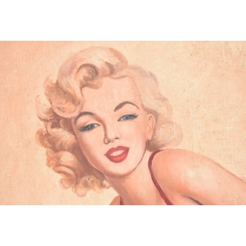 Portret Marilyn Monroe - 1960 - Obraz Olejny Na Płótnie - Sygnowany MM