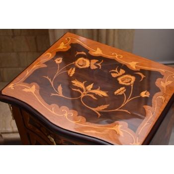 Komody Intarsjowane Ludwik - Stoliki Nocne Stolik z Szufladami - 4 Szuflady