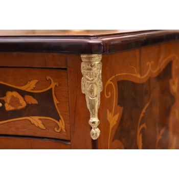 Komody Intarsjowane Ludwik - Stoliki Nocne Stolik z Szufladami - 4 Szuflady