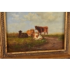 Scena Rodzajowa - Cztery Krowy Na Pastwisku - Obraz Olejny Zdobiona Rama
