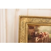Scena Rodzajowa - Dwie Krowy Przy Wodopoju - Obraz Olejny Zdobiona Rama