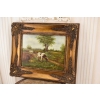Scena Rodzajowa - Stado Krów Na Pastwisku - Obraz Olejny Zdobiona Rama