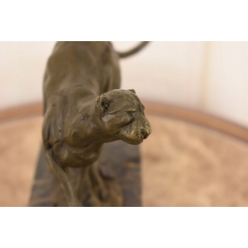 Figura Biegnącej Pantera - Rzeźba z Brązu - Dekoracja Myśliwska