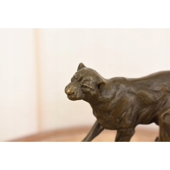 Figura Biegnącej Pantera - Rzeźba z Brązu - Dekoracja Myśliwska