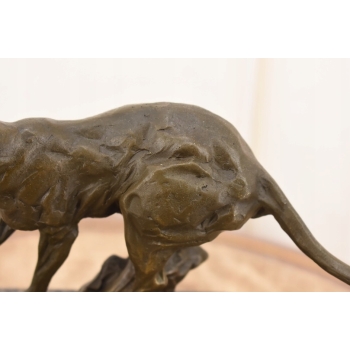 Figura Biegnącej Pantera - Rzeźba z Brązu - Dekoracja Myśliwska