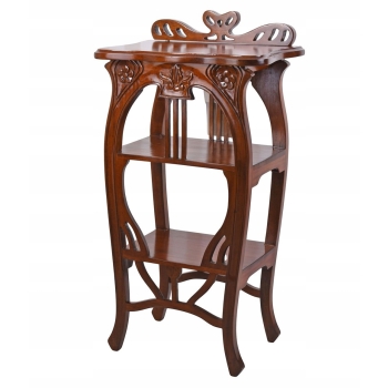 Stolik Etażerka Mahoniowy Regał w Stylu VILLA DEBUSSY