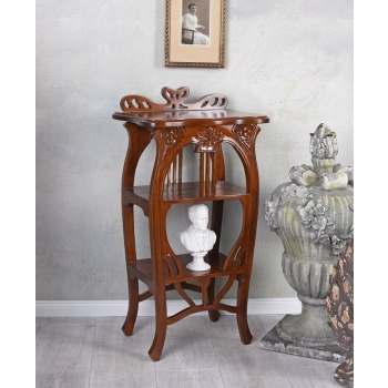 Stolik Etażerka Mahoniowy Regał w Stylu VILLA DEBUSSY