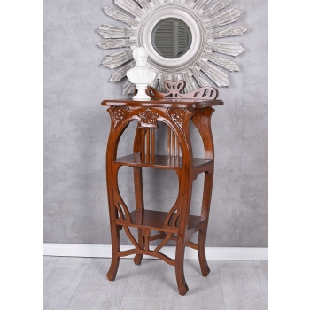 Stolik Etażerka Mahoniowy Regał w Stylu VILLA DEBUSSY