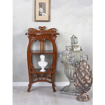 Stolik Etażerka Mahoniowy Regał w Stylu VILLA DEBUSSY