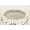 Piękna Patera Stojąca z Kobietą - Porcelana + Brąz - Kwiaty