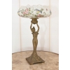 Piękna Patera Stojąca z Kobietą - Porcelana + Brąz - Kwiaty