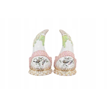 Dwie Porcelanowe Donice Wazony Konsole na Ścianę - Konsola Porcelana