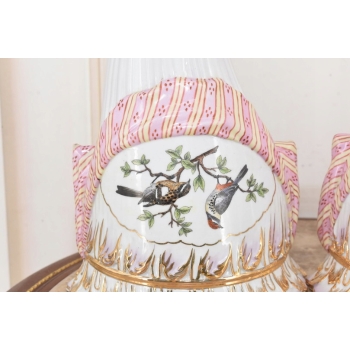 Dwie Porcelanowe Donice Wazony Konsole na Ścianę - Konsola Porcelana