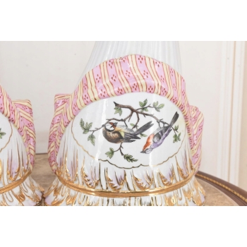 Dwie Porcelanowe Donice Wazony Konsole na Ścianę - Konsola Porcelana