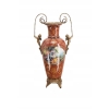 Porcelanowy Czerwony Wazon Waza - Aniołki Amory - Porcelana + Brąz
