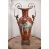 Porcelanowy Czerwony Wazon Waza - Aniołki Amory - Porcelana + Brąz