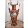 Porcelanowy Czerwony Wazon Waza - Aniołki Amory - Porcelana + Brąz