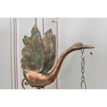 Stojąca Lampa Lecący Łabędź - Lampion Świecznik Kula - Gięte Szkło - Ozdoba