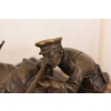 Figura Kawalerzysta z Koniem - Żołnierz - Wojskowa Rzeźba - Brąz