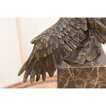Latający Orzeł - Figura Orła z Brązu - Rzeźba Ptak - Dekoracja Brąz