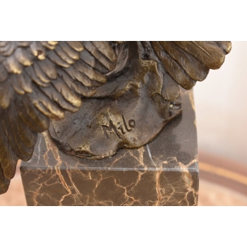 Latający Orzeł - Figura Orła z Brązu - Rzeźba Ptak - Dekoracja Brąz