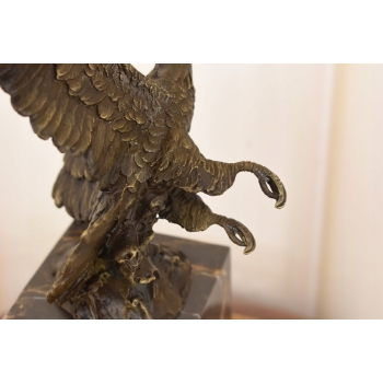 Latający Orzeł - Figura Orła z Brązu - Rzeźba Ptak - Dekoracja Brąz