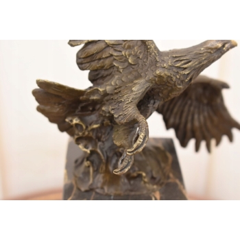 Latający Orzeł - Figura Orła z Brązu - Rzeźba Ptak - Dekoracja Brąz
