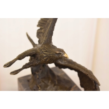 Latający Orzeł - Figura Orła z Brązu - Rzeźba Ptak - Dekoracja Brąz