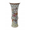 Biały Porcelanowy Wazon Kwiaty - Motyw z Czaplą - Porcelana - Sygnowany
