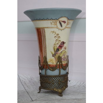 Pałacowy Porcelanowy Wazon - Waza - Porcelana + Brąz - Koliber - Prezent