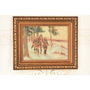 Jerzy Kossak - Żołnierz Wracający z Wojny - Polski Obraz Olejny