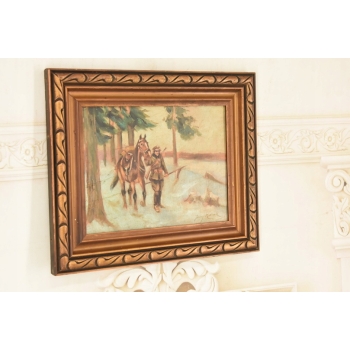 Jerzy Kossak - Żołnierz Wracający z Wojny - Polski Obraz Olejny